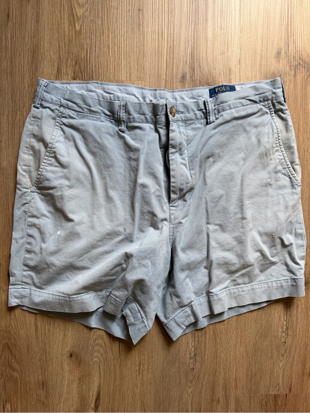 Polo by Ralph Lauren Light Blue Men's Cotton Flat Front Shorts